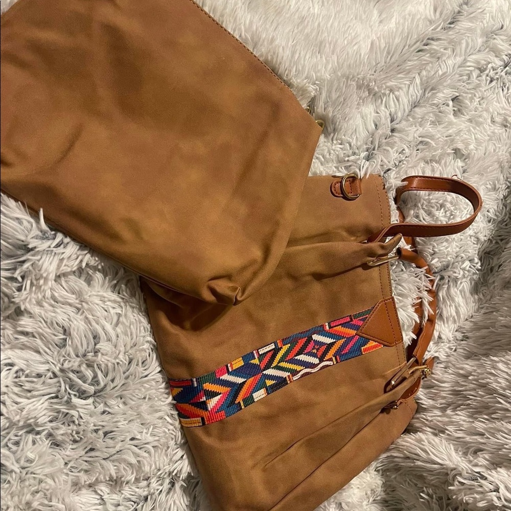 Aztec Printed Suede Purse